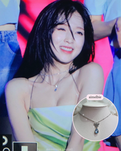 Load image into Gallery viewer, Dreamy Butterfly Semi-Choker Necklace - Light Blue (Oh My Girl Arin, Mamamoo Solar, STAYC Sieun Necklace)