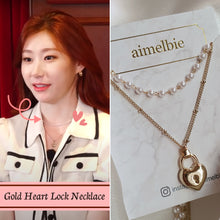 Load image into Gallery viewer, Gold Heart Lock Layered Necklace (ITZY Chaeryeong Necklace)