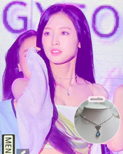 Load image into Gallery viewer, Dreamy Butterfly Semi-Choker Necklace - Light Blue (Oh My Girl Arin, Mamamoo Solar, STAYC Sieun Necklace)