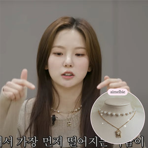 Kitty Layered Pearl Choker Necklace - Gold ver. (Kep1er Yujin Necklace)