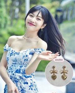 Vintage Gold Heart Earrings (Red Velvet Joy, STAYC Sieun Earrings)