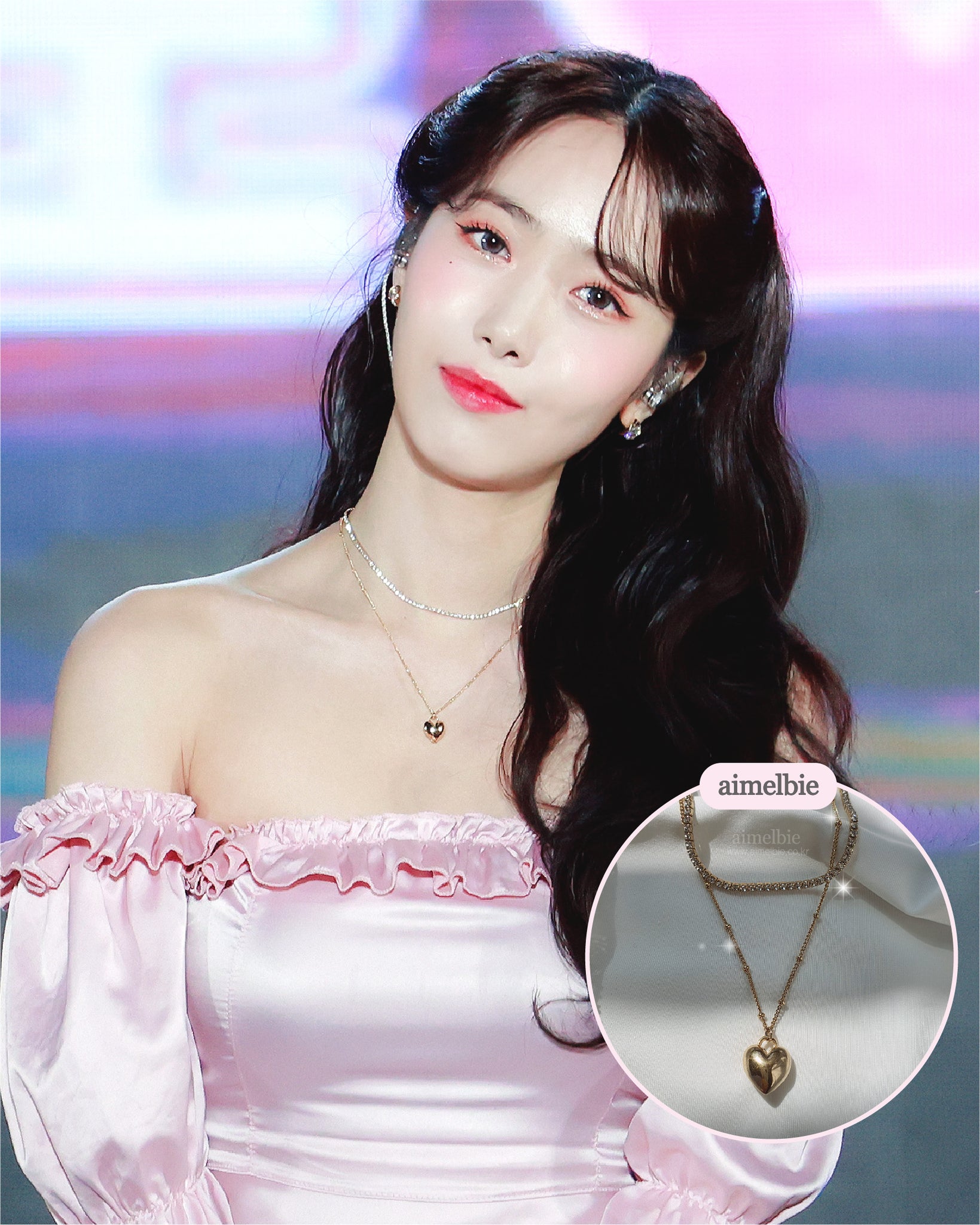 Modern Heart Layered Necklace - Gold (VIVIZ Sinb, Oh My Girl YooA, STA –  aimelbie