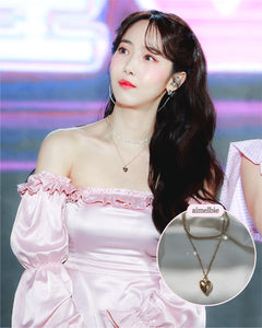 Modern Heart Layered Necklace - Gold (VIVIZ Sinb, Oh My Girl YooA, STAYC Seeun Necklace)