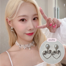 Load image into Gallery viewer, Sweet Heart Earrings - Silver (Kep1er Yeseo, Mashiro, Dreamcatcher Handong Earrings)
