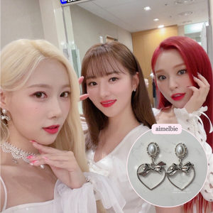 Sweet Heart Earrings - Silver (Kep1er Yeseo, Mashiro, Dreamcatcher Handong Earrings)