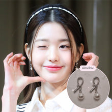 Load image into Gallery viewer, Daily Silver Ribbon Earrings (IVE Wonyoung, Yujin, STAYC Sieun, Oh My Girl Hyojung, Seunghee Earrings)