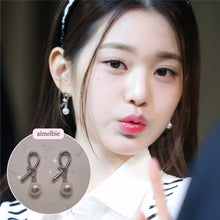 Load image into Gallery viewer, Daily Silver Ribbon Earrings (IVE Wonyoung, Yujin, STAYC Sieun, Oh My Girl Hyojung, Seunghee Earrings)