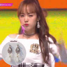 Load image into Gallery viewer, Antique White Ribbon Earrings (Oh My Girl YooA, Weki Meki Sei Earrings)