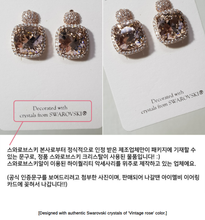 Load image into Gallery viewer, Vintage Rose Square Earrings