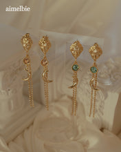 Load image into Gallery viewer, Aphrodite Series - Under the Moonlight Earrings (Aqua ver.)