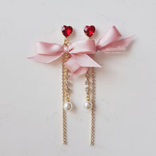 Load image into Gallery viewer, Pink Ribbon and Heart Earrings