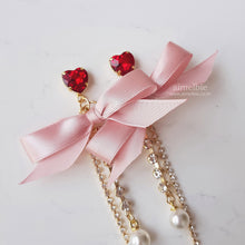 Load image into Gallery viewer, Pink Ribbon and Heart Earrings