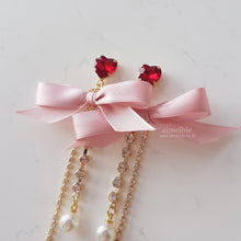 Load image into Gallery viewer, Pink Ribbon and Heart Earrings