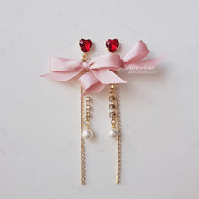 Load image into Gallery viewer, Pink Ribbon and Heart Earrings