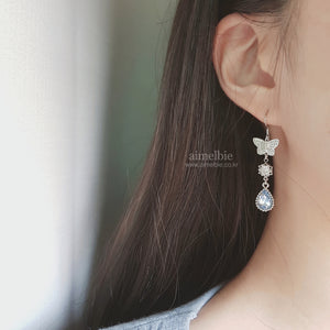 Dreamy Butterfly Earrings - Light Blue