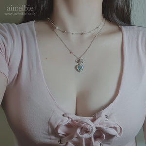 Rainbow Heart Princess Layered Necklace (Jung Wooyeon, Rocket Punch Sohee Necklace)