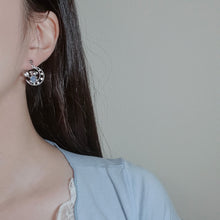 Load image into Gallery viewer, Bear On The Moon Earrings - Blue
