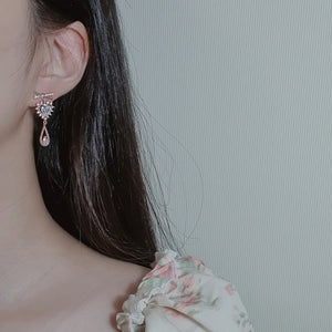 Romantic Rosegold Laced Heart Earrings
