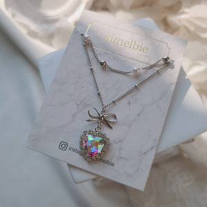 Rainbow Heart Princess Layered Necklace (Jung Wooyeon, Rocket Punch Sohee Necklace)