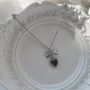 Vintage Silver Heart Layered Necklace