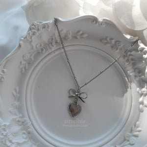 Vintage Silver Heart Layered Necklace