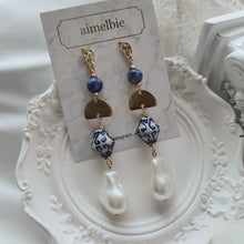 Load image into Gallery viewer, The Blue Pottery Art Earrings