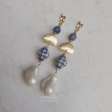 Load image into Gallery viewer, The Blue Pottery Art Earrings