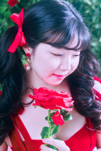 Load image into Gallery viewer, Red Rose Romance Earrings
