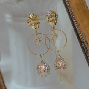 Aphrodite Series - Champagne Pink Starlight Earrings