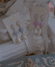 Load image into Gallery viewer, Aphrodite Series - The Rose Garden Earrings (Light Blue ver.)
