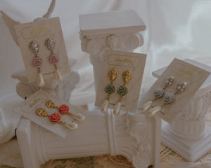 Aphrodite Series - The Rose Garden Earrings (Light Blue ver.)