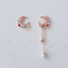 Load image into Gallery viewer, Blooming Moon Earrings - Rose Gold