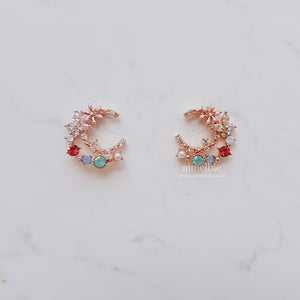 Blooming Moon Earrings - Rose Gold