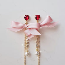 Load image into Gallery viewer, Pink Ribbon and Heart Earrings