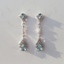 Load image into Gallery viewer, Teardrops of Mermaid Earrings - Aqua Blue