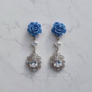 Blue Rose Spell Earrings (H1-Key Hwiseo Earrings)