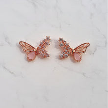 Load image into Gallery viewer, Dainty Pink Butterfly Earrings