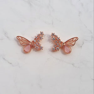 Dainty Pink Butterfly Earrings