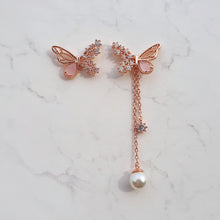 Load image into Gallery viewer, Dainty Pink Butterfly Earrings