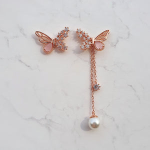 Dainty Pink Butterfly Earrings