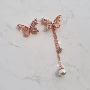 Dainty Pink Butterfly Earrings