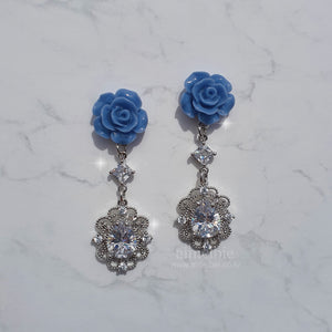 Blue Rose Spell Earrings (H1-Key Hwiseo Earrings)
