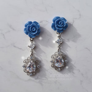 Blue Rose Spell Earrings (H1-Key Hwiseo Earrings)