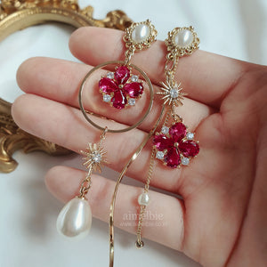 Ruby Antique Princess Earrings