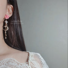 Load image into Gallery viewer, Moon Rose Angel Earrings