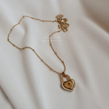 Load image into Gallery viewer, Gold Heart Lock Layered Necklace (ITZY Chaeryeong Necklace)