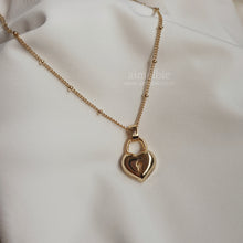 Load image into Gallery viewer, Gold Heart Lock Layered Necklace (ITZY Chaeryeong Necklace)