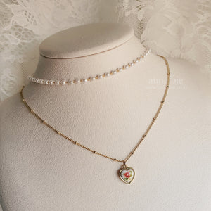 Vintage Rose Heart Necklace (Billlie Tsuki, Oh My Girl Binnie, Laboum Haein Necklace)