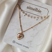 Load image into Gallery viewer, [Kim Sejeong, Billlie Tsuki, Oh My Girl Binnie Necklace] Vintage Rose Heart Layered Necklace