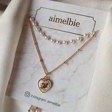 Load image into Gallery viewer, [Kim Sejeong, Billlie Tsuki, Oh My Girl Binnie Necklace] Vintage Rose Heart Layered Necklace